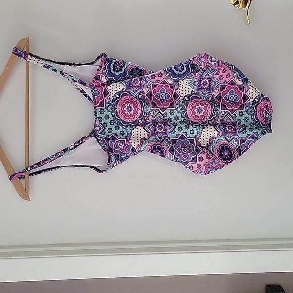 Spanx ASSETS by Sara Blakely Power Suit Slimming Tummy Control Floral Swimsuit - Picture 12 of 16